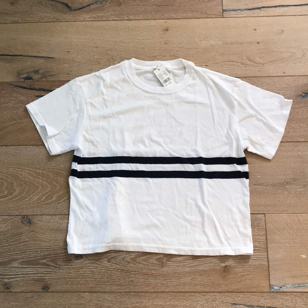 John Gault navy and white striped t-shirt